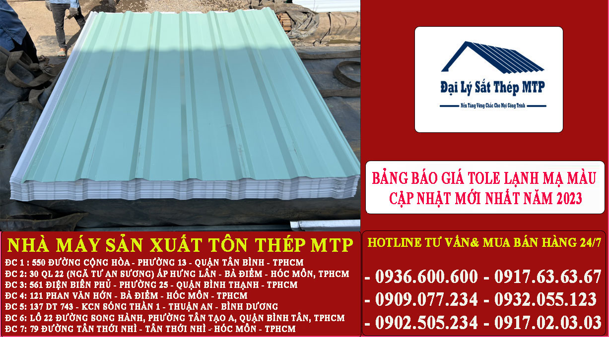 Bảng báo giá tole lạnh mạ màu