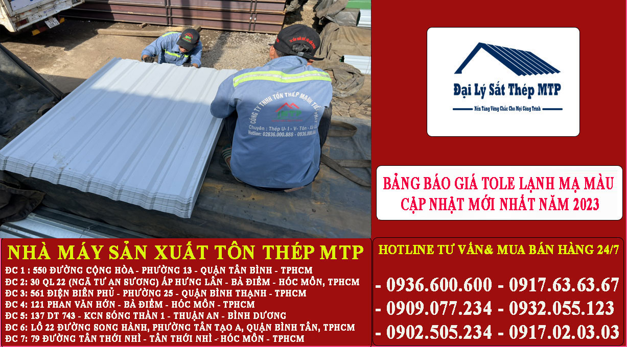 Bảng báo giá tole lạnh mạ màu
