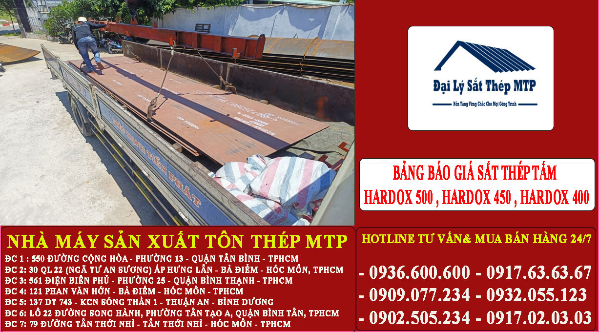 Bảng Báo giá sắt thép tấm hardox 500 , hardox 450 , hardox 400