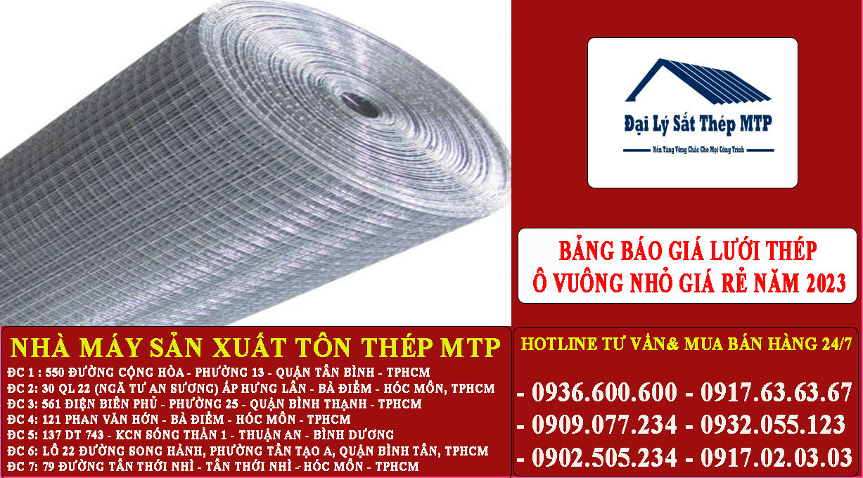 Bảng báo Giá lưới thép ô vuông nhỏ giá rẻ năm 2024