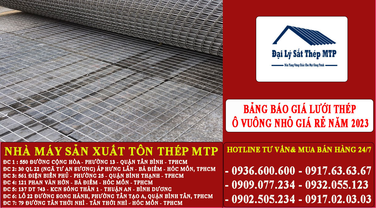 Bảng báo Giá lưới thép ô vuông nhỏ giá rẻ năm 2024