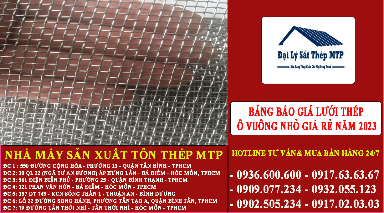 Bảng báo Giá lưới thép ô vuông nhỏ giá rẻ năm 2024