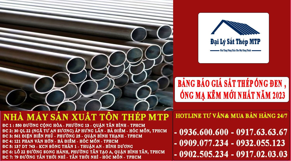 Bảng báo giá Sắt thép ống đen , ống mạ kẽm