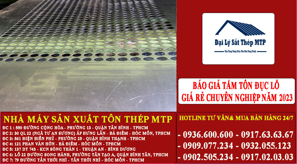 Báo giá Tấm Tôn đục lỗ giá rẻ chuyên nghiệp năm 2024
