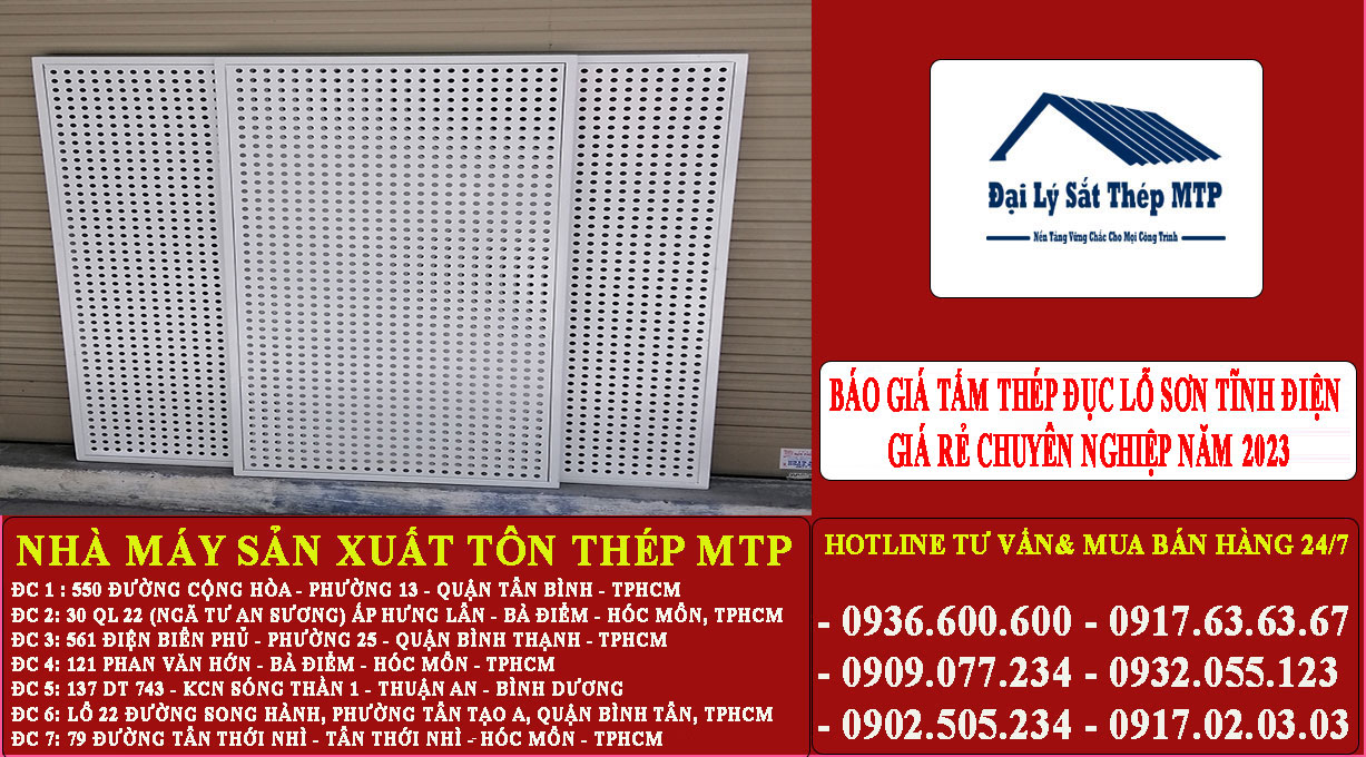 Báo giá Tấm thép đục lỗ sơn tĩnh điện giá rẻ chuyên nghiệp năm 2024