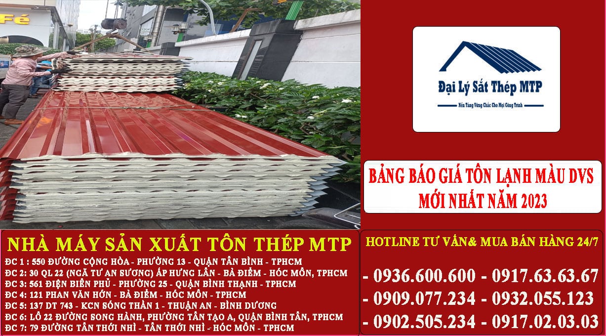 Bảng báo giá tôn màu dvs