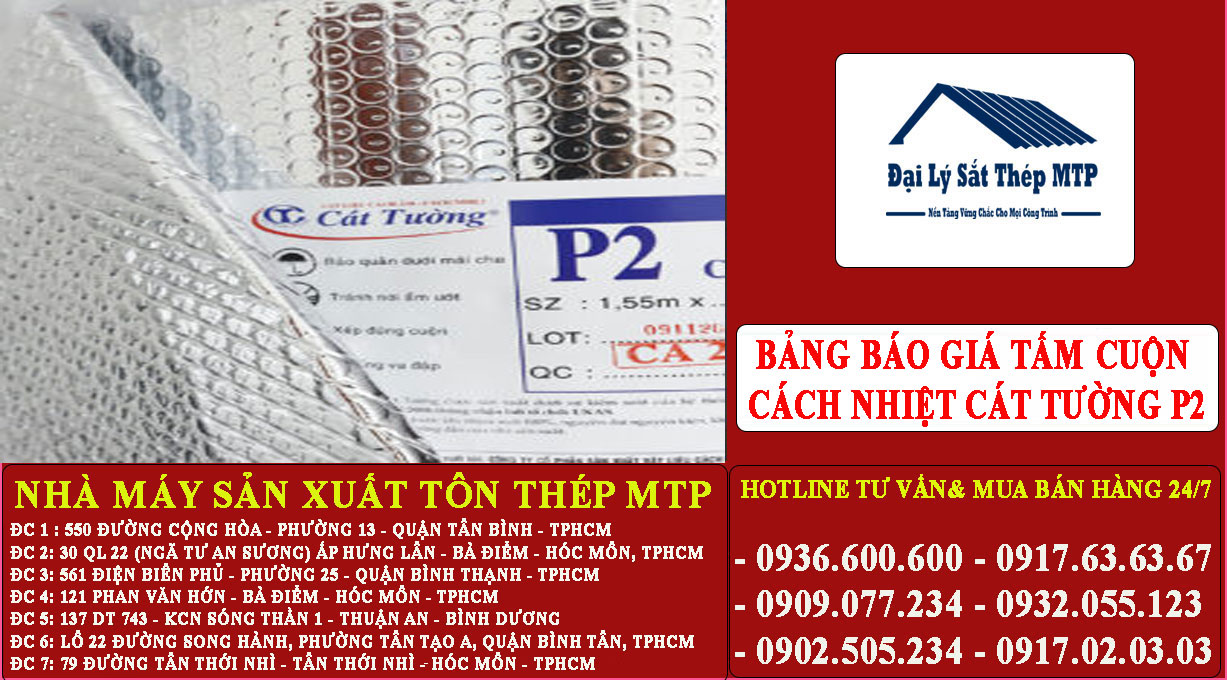 Bảng báo giá tấm cuộn cách nhiệt cát tường P2