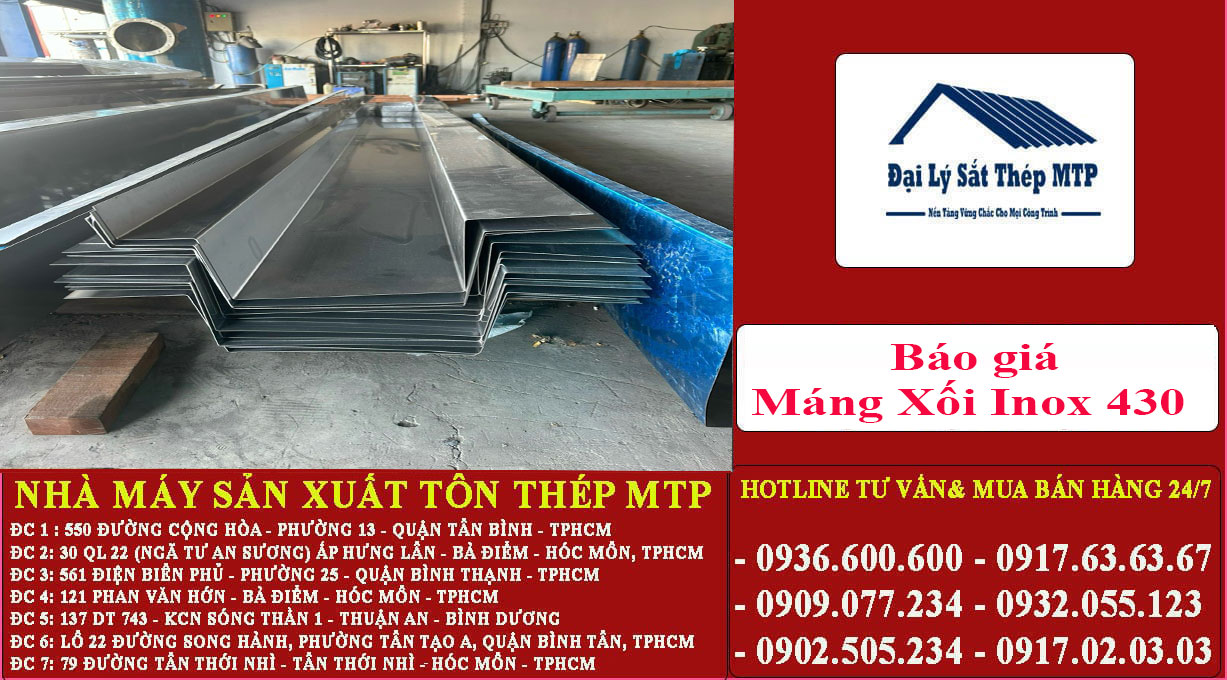 Báo giá Máng Xối Inox 430